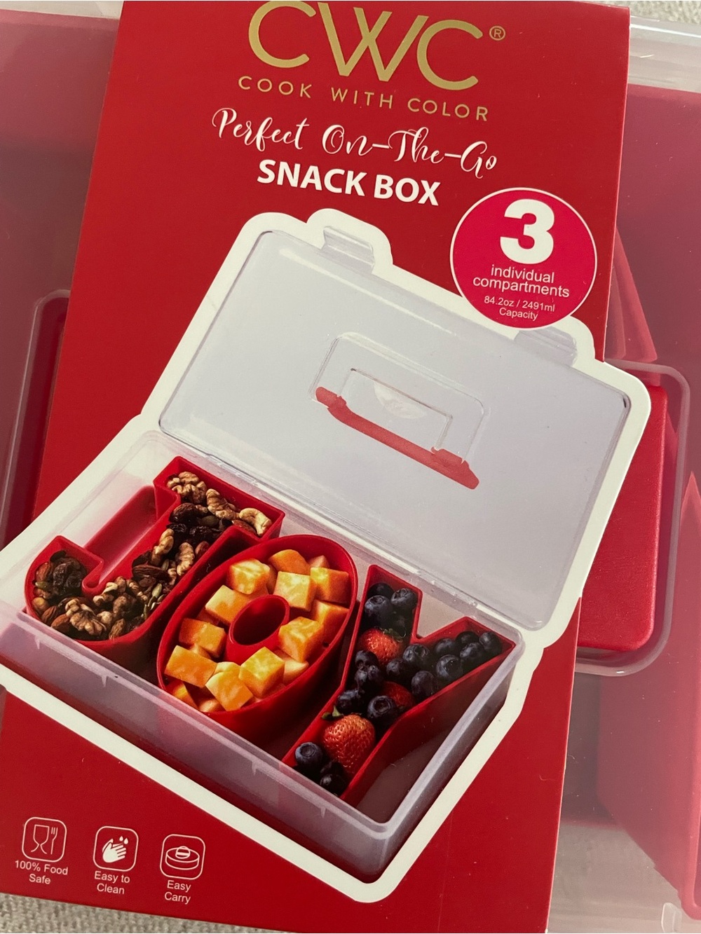 CWC Cook With Color JOY Snack Box – 3 Compartments – NWT - Picture 3 of 4